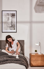 Load image into Gallery viewer, Abilen oak veneer and white lacquer bedside table, 53 x 44 cm, certified FSC 100% - image 8
