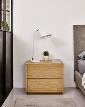 Load image into Gallery viewer, Abilen oak veneer and white lacquer bedside table, 53 x 44 cm, certified FSC 100% - image 7