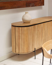 Load image into Gallery viewer, Licia solid mango wood sideboard with 4 doors and black finish metal, 170 x 80 cm - image 7