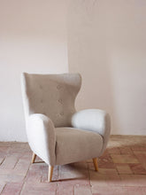 Load image into Gallery viewer, Patio beige armchair with solid beech wood legs FSC Mix Credit - image 8