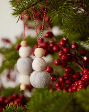 Load image into Gallery viewer, Dempsey set of 2 hanging bauble strings made from grey felt - image 2