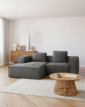 Load image into Gallery viewer, Blok 2-seater left chaise longue sofa in grey thick corduroy 240cm FSC Mix Credit - image 7
