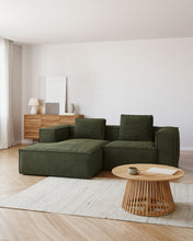Load image into Gallery viewer, Blok 2-seater left chaise longue sofa in green thick corduroy 240cm FSC Mix Credit - image 6