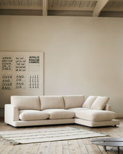 Load image into Gallery viewer, Gala 4-seater sofa with right chaise longue in beige chenille FSC Mix Credit 300cm - image 5