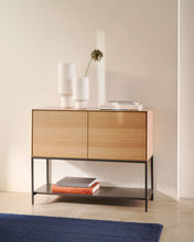 Load image into Gallery viewer, Vedrana 2 door sideboard in oak veneer with steel legs, 98 x 80 cm - image 9