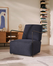 Load image into Gallery viewer, Gamer armchair in blue and metal with black finish - image 7