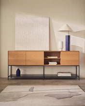 Load image into Gallery viewer, Vedrana 3 door sideboard in oak veneer with steel legs, 195 x 80 cm - image 9