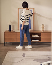 Load image into Gallery viewer, Vedrana 3-door TV stand in oak veneer with black steel legs, 195 x 55 cm - image 10