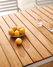 Load image into Gallery viewer, Bona aluminium and solid teak table, 100% outdoor suitable with white finish, 160 x 90 cm - image 6