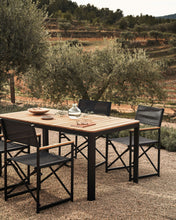 Load image into Gallery viewer, Bona aluminium and solid teak table, 100% outdoor suitable with black finish, 200 x 100 cm - image 6