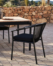 Load image into Gallery viewer, Xelida stackable outdoor chair in aluminium and black cord - image 11
