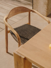 Load image into Gallery viewer, Nina stackable chair in FSC 100% solid acacia wood and black rope seat - image 12