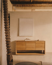 Load image into Gallery viewer, Alguema sideboard with 3 doors in oak veneer with natural finish, 151 x 73 cm - image 9