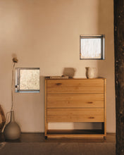 Load image into Gallery viewer, Alguema chest of drawers with 3 drawers in oak wood veneer with natural finish, 100 x 97 cm - image 7