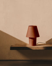 Load image into Gallery viewer, Canapost table lamp in metal with a terracotta painted finish, UK adaptor - image 3