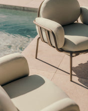 Load image into Gallery viewer, Joncols outdoor armchair in aluminium with green painted finish and beige cushions - image 9