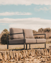 Load image into Gallery viewer, Comova 100% outdoor 2-seater sofa in dark grey and black aluminium, 150 cm - image 5