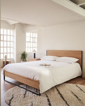 Load image into Gallery viewer, Taiana oak wood veneer bed with steel legs in a black finish, 160 x 200 cm - image 4