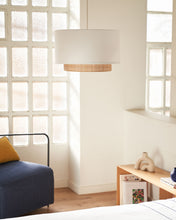 Load image into Gallery viewer, Erna bamboo ceiling lampshade with natural, white finish Ø 40 cm - image 3