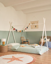 Load image into Gallery viewer, Maralis teepee bed made of solid beech wood with a white finish, for 90 x 190 cm mattresses - image 5