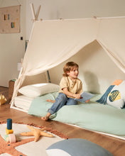 Load image into Gallery viewer, Maralis teepee bed made of solid beech wood with a white finish, for 90 x 190 cm mattresses - image 6
