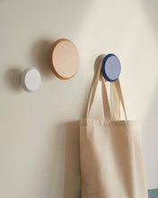 Load image into Gallery viewer, Set of 3 Nadua hangers in solid wood with a natural, blue and white beech finish - image 4