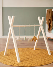 Load image into Gallery viewer, Maralis kid's teepee gym made from solid beech wood with a white finish - image 3
