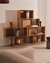 Load image into Gallery viewer, Litto set of 6 modular shelving units in oak wood veneer, 168 x 114 cm - image 14