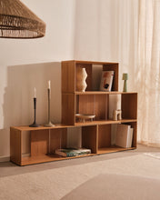 Load image into Gallery viewer, Litto set of 4 modular shelving units in oak wood veneer, 168 x 76 cm - image 13