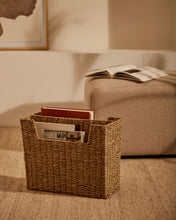Load image into Gallery viewer, Guixols natural fiber magazine rack with a natural finish - image 3