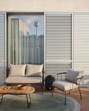 Load image into Gallery viewer, Salguer outdoor coffee table in solid acacia &amp; brown steel, Ø 100 x 50 cm FSC 100% - image 6