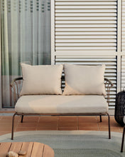 Load image into Gallery viewer, Salguer sofa in green cord and steel with a brown painted finish, 134 cm - image 7