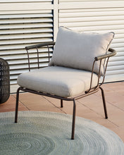 Load image into Gallery viewer, Salguer armchair in green cord and steel with a brown painted finish - image 11