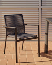 Load image into Gallery viewer, Culip stackable outdoor chair in aluminium and cord in grey - image 11