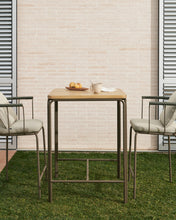 Load image into Gallery viewer, Salguer solid acacia &amp; brown steel bar table, outdoor suitable, 70 x 70 cm FSC 100% - image 5