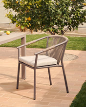 Load image into Gallery viewer, Xelida stackable outdoor chair in aluminium and brown cord - image 11