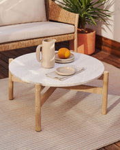 Load image into Gallery viewer, Pola solid eucalyptus wood and cement coffee table, Ø 84,4 cm FSC - image 3