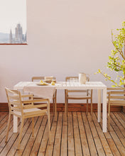 Load image into Gallery viewer, Culip aluminium outdoor table in powder coated white finish, 150 x 77 cm - image 5