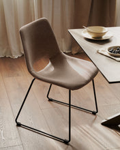 Load image into Gallery viewer, Zahara chair in brown with steel legs in a black finish - image 11