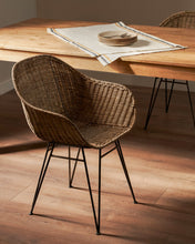 Load image into Gallery viewer, Chart chair made from rattan with black finished steel legs - image 4
