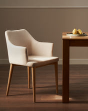 Load image into Gallery viewer, Croft chair in beige chenille with solid ash wood legs - image 6