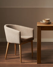 Load image into Gallery viewer, Harlan brown chenille chair with solid ash wood legs - image 6