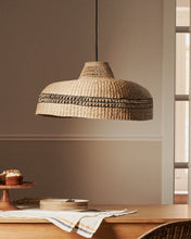 Load image into Gallery viewer, Rupia natural fiber ceiling lamp shade with a natural and black finish, Ø 55 cm - image 3