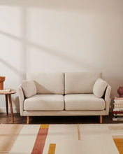 Load image into Gallery viewer, Gilma 2 seater sofa in chenille pearl with natural wood finish legs, 170 cm - image 9