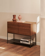 Load image into Gallery viewer, Vedrana 2 door sideboard in walnut veneer with steel legs, 97.5 x 80 cm - image 9