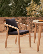Load image into Gallery viewer, Malaret stackable chair in FSC 100% solid eucalyptus wood and black cord - image 11