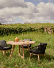 Load image into Gallery viewer, Portalo chair in black cord with solid acacia wood legs - image 12