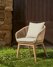 Load image into Gallery viewer, Portalo chair in beige cord with solid acacia wood legs - image 11