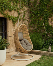 Load image into Gallery viewer, Cira light grey hanging armchair with natural finish - image 5