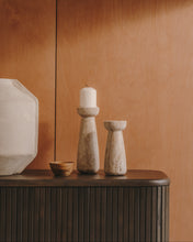 Load image into Gallery viewer, Magan small beige travertine candle holder - image 5